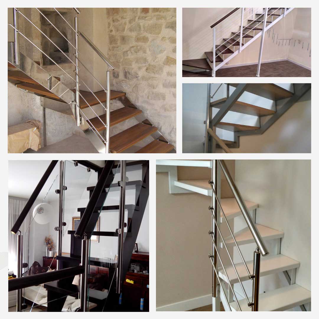 Diseños de escaleras, modernas, escaleras metálicas, madera y cristal, barandillas de cristal, acero...